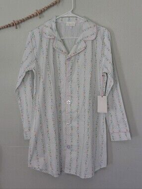 Cecil And Lou Cottagecore Cotton Sleep Tunic Button Front Shirt  NWT XS